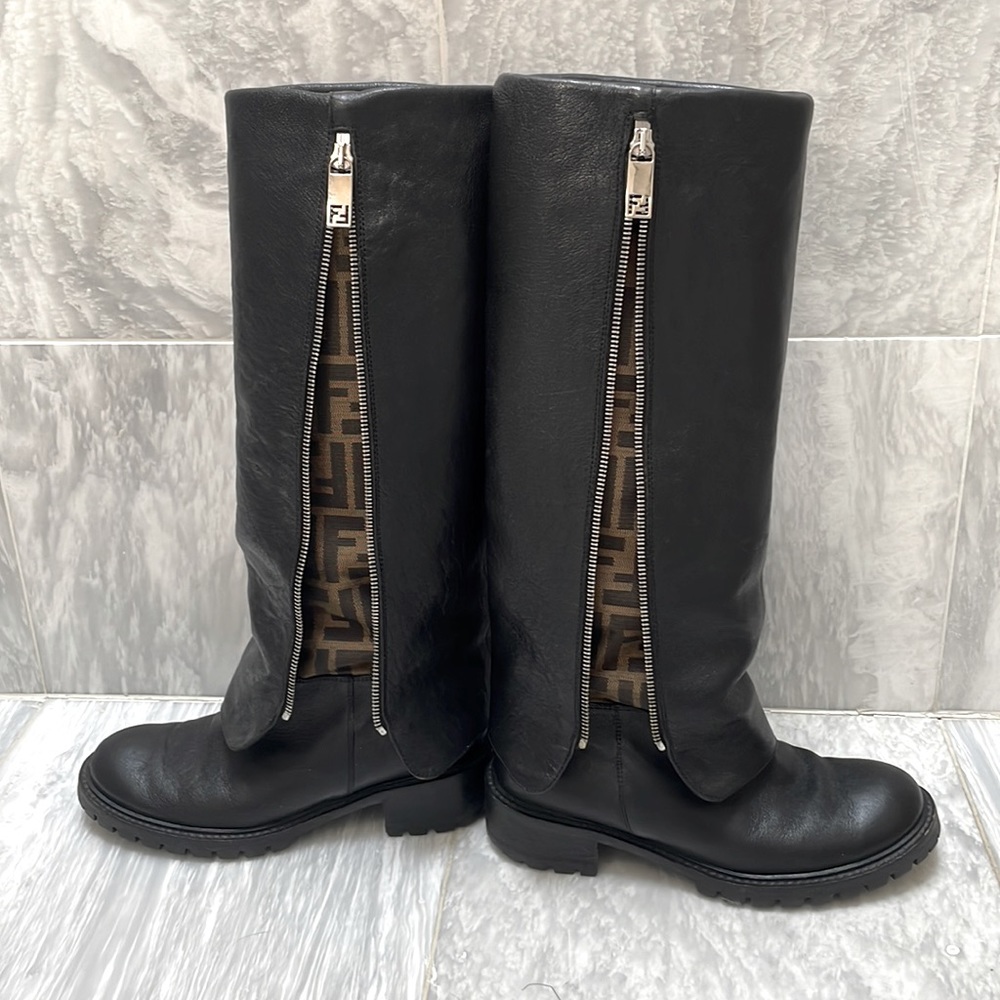 Fendi Zucca Knee High Boots